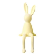 Alatka Decorative Sitting Rabbit Flocked Easter Bunny Spring Easter Decoration For Table Windowsill \u0026 Living Room(Yellow,2.95*3.54*8.66in)